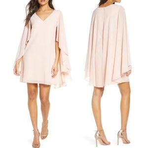 Vince Camuto Chiffon Cape Shift Dress Sz 0 NWOT Pink
